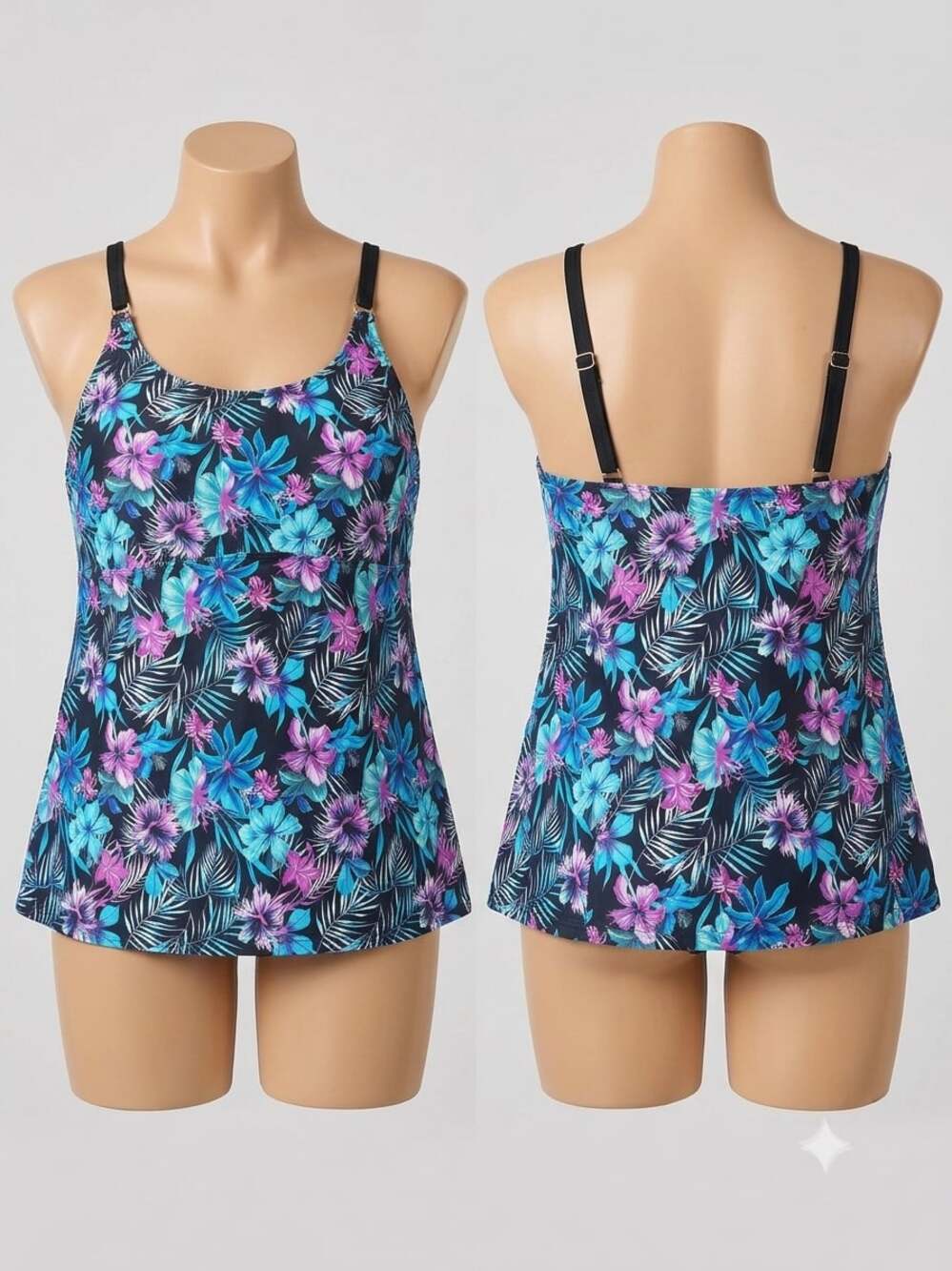 Kim Gravel x Swimsuits For All Floral Print Hanky Tankini Top